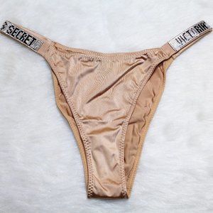 VERY SEXY Rhinestone Cheeky Panties - Beige